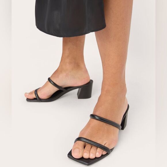 New Everlane The Double Strap Heel in Black Size 9 - Picture 2 of 11
